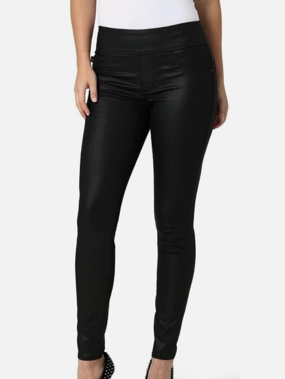 Rock & Republic Fever Pull-on Legging In Coated Black
